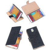 Bestcases Vintage Zwart Book Cover Hoesje voor Samsung Galaxy Note 3