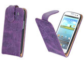 Bestcases Vintage Lila Flipcase Hoesje voor Samsung Galaxy S3 i9300