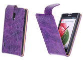Bestcases Vintage Lila Flipcase Hoesje voor LG Optimus L7 2 P710