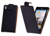 BestCases Navy Blue Kreukelleer Flipcase Hoesje voor Sony Xperia Z1