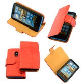 Bestcases Vintage Oranje Bookstyle Cover Hoesje voor Nokia Lumia 620