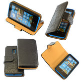 Bestcases Vintage Zwart Bookstyle Cover Hoesje voor Nokia Lumia 620