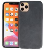 Leder Design Back Cover voor iPhone 11 Pro Max Zwart
