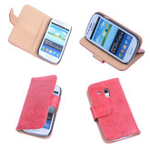 Bestcases Vintage Rood Book Cover Hoesje voor Samsung Galaxy S3 Mini i8190