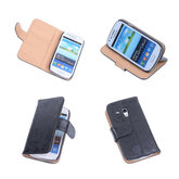 Bestcases Vintage Zwart Book Cover Hoesje voor Samsung Galaxy S3 Mini i8190