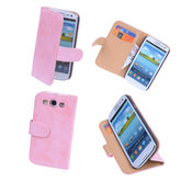 Bestcases Vintage Light Pink Book Cover Hoesje voor Samsung Galaxy S3 i9300