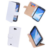 Bestcases Vintage Wit Book Cover Hoesje voor Samsung Galaxy Note 2