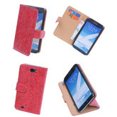 Bestcases Vintage Rood Book Cover Hoesje voor Samsung Galaxy Note 2