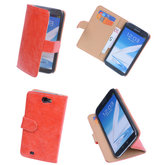 Bestcases Vintage Oranje Book Cover Hoesje voor Samsung Galaxy Note 2
