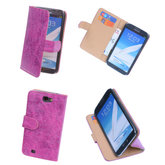 Bestcases Vintage Pink Book Cover Hoesje voor Samsung Galaxy Note 2