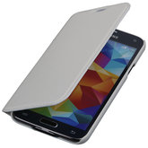 Bestcases Wit Map Case Book Cover Hoesje voor Samsung Galaxy S5