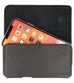 Bestcases Handmade Leer Horizontaal Draagtas Maat L - Zwart