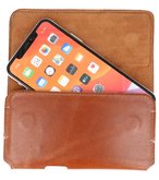 Bestcases Handmade Leer Horizontaal Draagtas Maat L - Bruin