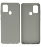 Color Backcover Telefoonhoesje voor Samsung Galaxy A21s - Grijs