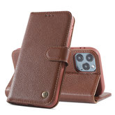 Echt Lederen Wallet Case Telefoonhoesje voor iPhone 11 Pro Max - Bruin