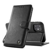 Echt Lederen Wallet Case Telefoonhoesje voor iPhone 12 Mini - Zwart