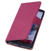 BestCases Fuchsia Hoesje voor LG G3 Luxe Echt Lederen Booktype