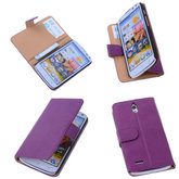 BestCases Lila Hoesje voor Huawei Ascend G610 Luxe Echt Lederen Booktype