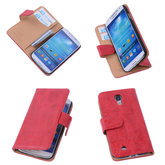 Bestcases Vintage Rood Book Cover Hoesje voor Samsung Galaxy S4 i9500