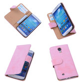 Bestcases Vintage Light Pink Book Cover Hoesje voor Samsung Galaxy S4 i9500