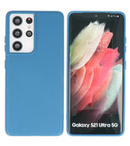2.0mm Dikke Fashion Backcover Telefoonhoesje voor Samsung Galaxy S21 Ultra - Navy