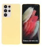 2.0mm Dikke Fashion Backcover Telefoonhoesje voor Samsung Galaxy S21 Ultra - Geel