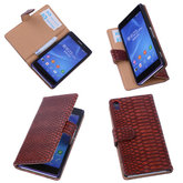 Bestcases Slang Rood Hoesje voor Sony Xperia Z2 Bookcase Cover