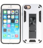 Tough Armor Hardcase Met Standfunctie Hoesje voor iPhone SE 2020 - Zilver