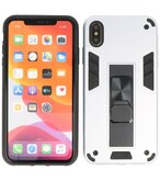 Tough Armor Hardcase Met Standfunctie Hoesje voor iPhone Xs Max - Zilver