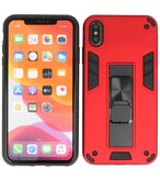 Tough Armor Hardcase Met Standfunctie Hoesje voor iPhone Xs Max - Rood