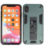 Tough Armor Hardcase Met Standfunctie Hoesje voor iPhone Xs Max - Donker Groen