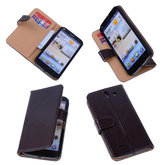 PU Leder Mocca Hoesje voor Huawei Ascend G730 Book/Wallet Case/Cover