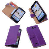 PU Leder Lila Hoesje voor Huawei Ascend G730 Book/Wallet Case/Cover
