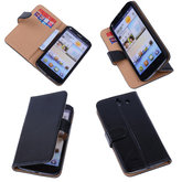 PU Leder Zwart Hoesje voor Huawei Ascend G730 Book/Wallet Case/Cover