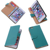 PU Leder Groen iPhone 6 Plus Book/Wallet Case/Cover