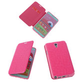 Pink TPU Book Case Flip Cover Motief Hoesje voor Samsung Galaxy Note 3 Neo