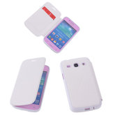 Bestcases Wit TPU Book Case Flip Cover Motief Hoesje voor Samsung Galaxy Core Plus