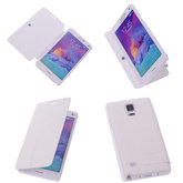 Bestcases Wit Hoesje voor Samsung Galaxy Note 4 TPU Book Case Flip Cover Motief