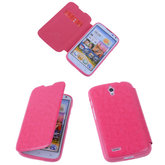 Bestcases Pink Hoesje voor Huawei Ascend G610 TPU Book Case Cover Motief