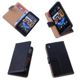 PU Leder Zwart Hoesje voor HTC Desire 816 Book/Wallet Case/Cover s