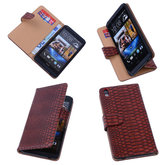 Bestcases Slang Rood Hoesje voor HTC Desire 816 Bookcase Cover