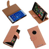 BC Slang Pink Hoesje voor Nokia Lumia 830 Bookcase Wallet Cover