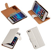 PU Leder Wit Honor 6 Book/Wallet Case/Cover