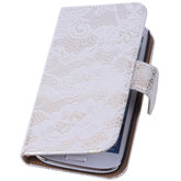 Lace Wit Hoesje voor Samsung Galaxy Note 3 Neo Book/Wallet Case/Cover