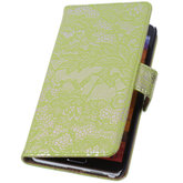Lace Groen Hoesje voor Samsung Galaxy Note 4 Book/Wallet Case/Cover