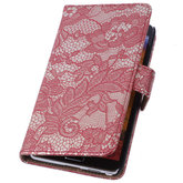 Lace Rood Hoesje voor Samsung Galaxy Note 4 Book/Wallet Case/Cover