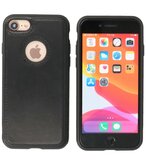 Lederen Backcover Hoesje voor iPhone SE 2020 - iPhone 8 en iPhone 7 - Zwart