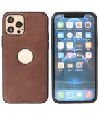 Lederen Backcover Hoesje voor iPhone 12 - iPhone 12 Pro - Mocca