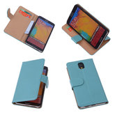 PU Leder Turquoise Hoesje voor Samsung Galaxy Note 3 Neo Book/Wallet Case/Cover