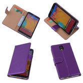 PU Leder Lila Samsung Galaxy Note 3 Neo Book/Wallet Case/Cover Hoesje